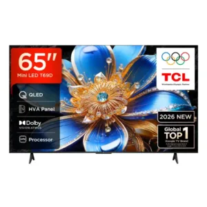 TCL 65T69D 65 Inch QLED 4K Ultra HD Google TV with Dolby Vision, Dolby Atmos, AiPQ Processor & HDR