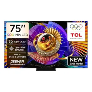 TCL 75C7L 75 Inch SQD-Mini LED 4K Ultra HD Smart Google TV with 144Hz, HDR 3000 Nits & B&O Audio