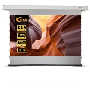 OTEK CineCast M65 Motorized Projector Screen 65 Inch ALR Fabric Electric Screen with Remote, 16:9 Wall & Ceiling Moun