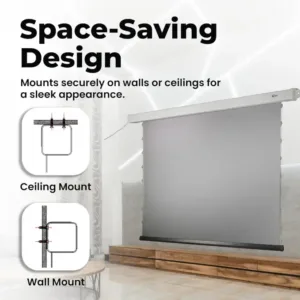 OTEK CineCast M65 65 inch motorized projector screen Space Saving Design 1 Keni Electronics
