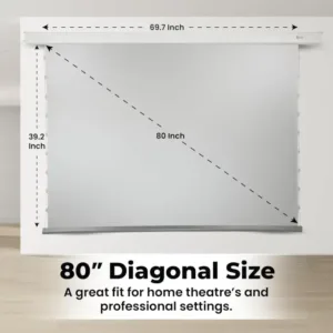 OTEK CineCast M80 80 inch motorized projector screen Dimentions 1 Keni Electronics
