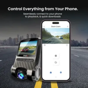 OTEK Copilot 2K Dashcam 1440P Front Camera Phone Control