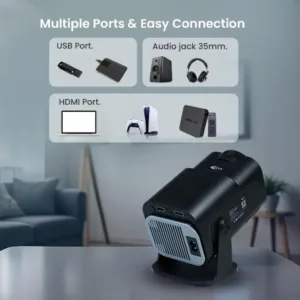 OTEK JOY Smart Portable Projector 4K Support 5G WiFi Black Ports Keni Electronics