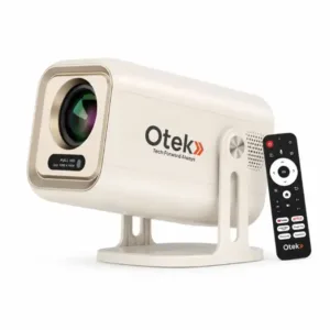 OTEK PIXA1000 Smart Full HD Projector with Android 13 ATV | Native 1080P | 4K Support | Auto Focus | Auto Keystone | 7000 Lumens | WiFi | Bluetooth 5 | Off White