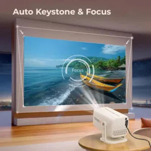 OTEK PIXA1000 Smart Projector 7000 Lumens 1080P Beige Auto Keystone Focus Keni Electronics