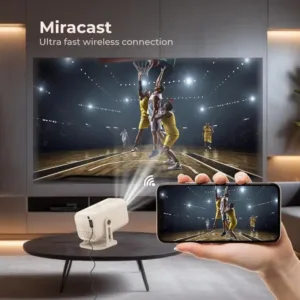 OTEK PIXA1000 Smart Projector 7000 Lumens 1080P Beige MiraCast Keni Electronics
