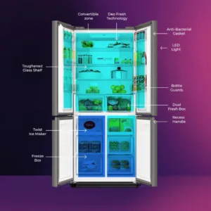 Haier HRB 600IS 520 L 3 Star Lumiere FF SBS Placements Keni Electronics