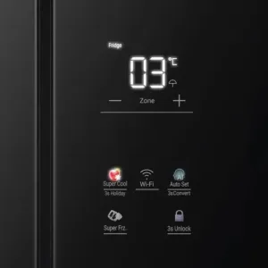 Haier HRB 600KGU1 Black Glass 3 Star FF SIde by Side Digital UI Keni Electronics
