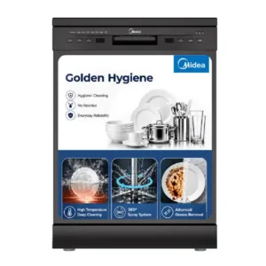 Midea MDWPF1301F(B)IN 13 Place Dishwasher – 70°C Intensive Wash, Glass Care, 7 Programs & Extra Dry